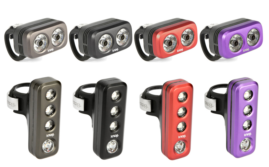 Blinder ROAD vorn (oben) und hinten (unten) - in allen 4 verfügbaren Farben (vlnr): Gunmetal, Black, Red, Grape.
